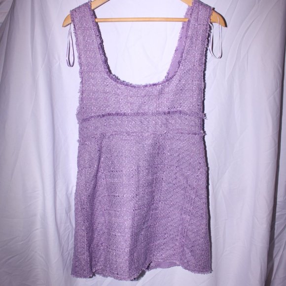 NWT Zara Purple Tweed Mini Dress Size XS - Picture 7 of 10